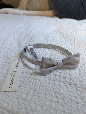 Janie and Jack Light Gray Bow tie with Easter egg pattern